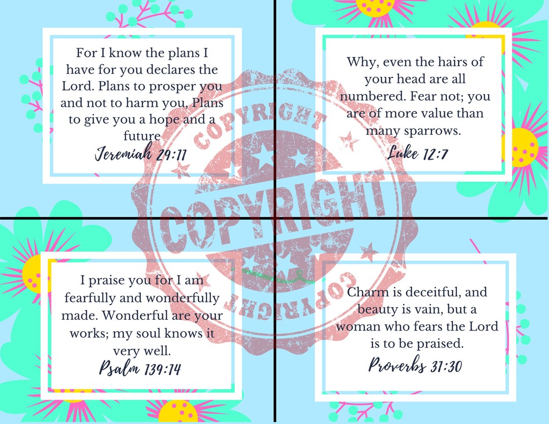 Printable Bible Study Note Cards in Blue With Blank Page PDF - Etsy