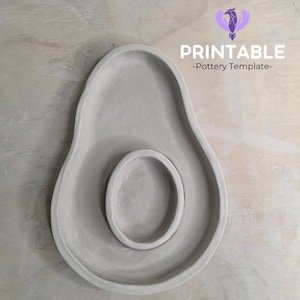Plantilla de cerámica para plato de aguacate / Construcción con planchas de arcilla (Patrón en PDF)
