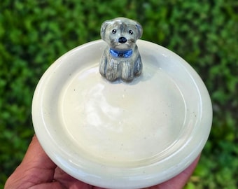 Personalized Pet Portrait Trinket Dish: Handmade Ceramic Ring Holder