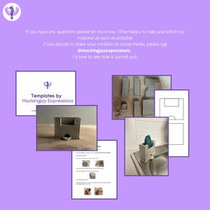 May include: A set of instructions for making a ceramic sponge holder. The instructions include images of the steps involved in making the holder. The instructions are titled "Templates by Mockingjay Expressions".