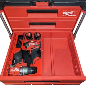 M12 FUEL Drill and Impact Organizer for Milwaukee Packout 3-Drawer – Also Fits 2-Drawer and Multi-Depth – Tools Not Included