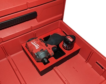 M12 Gen1 Stubby Impact Wrench Insert Organizer for Milwaukee Packout 3-Drawer Tool Box (48-22-8443)