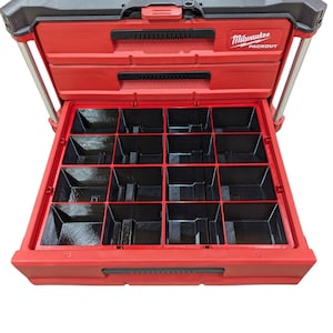 16-Bin Organizer Insert for Milwaukee Packout – Full Drawer Layout – Fits 2, 3 and Multi-Depth Drawers – Tools Not Included