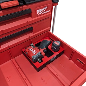 M12 Gen2 Stubby Impact Wrench Insert Organizer for Milwaukee Packout 3-Drawer Tool Box (48-22-8443)