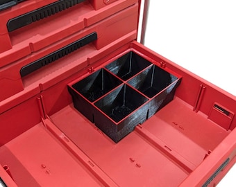 4-Bin Drawer Organizer Insert for Milwaukee Packout – Fits 2, 3 and Multi-Depth Drawers – Tools Not Included