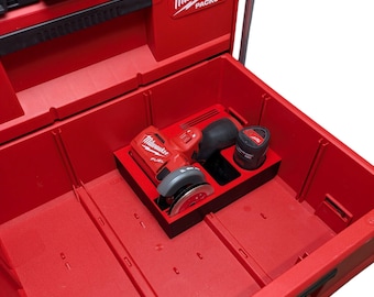 M12 FUEL Cut Off Tool Organizer for Milwaukee Packout 2‑Drawer – Also Fits 3‑Drawer and Multi‑Depth – Tools Not Included
