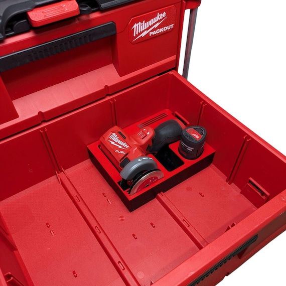 M12 FUEL Cut off Tool Organizer for Milwaukee Packout 2‑drawer M12 FUEL Cut off Tool Organizer for Milwaukee Packout 2‑drawer