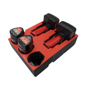 M12 and M18 Battery Organizer Insert for Milwaukee Packout – Full Drawer – Fits 2, 3 and Multi-Depth Drawers – Batteries Not Included zdjęcie 3