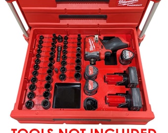 3/8" Shockwave Socket and Stubby Organizer Insert for Milwaukee Packout 2-Drawer 3-Drawer Multi-Depth – Tools Not Included