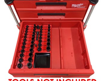 3/8" Shockwave Socket Organizer Insert for Milwaukee PACKOUT 2-Drawer, 3-Drawer & Multi-Depth – Tools Not Included