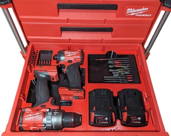 M18 FUEL Gen4 Drill and Impact Full Drawer Organizer for Milwaukee Packout – Fits 2, 3 and Multi-Depth Drawers – Tools Not Included