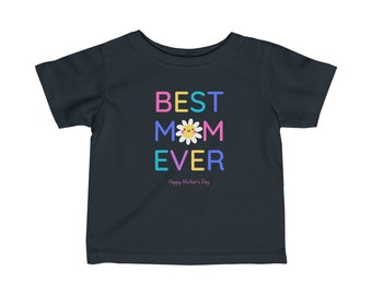 T-shirt en jersey fin Best Mom Ever pour bébé