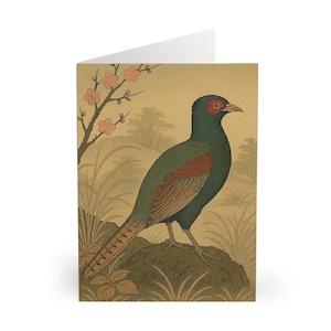 Wenskaarten in ukiyo-e-stijl | Elegant Japans fazantontwerp | Perfect voor persoonlijke notities, verjaardagen, bedankjes, natuurliefhebbers
