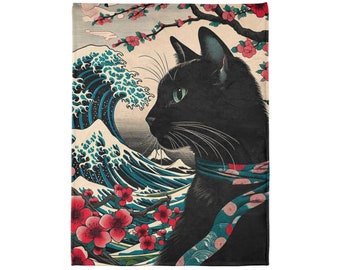 Black Cat Soft Polyester Blanket