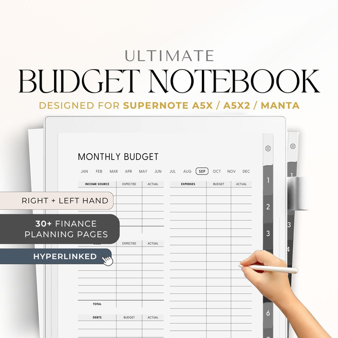 Budget Notebook for Supernote A5x / A5x2 / Manta | Personal + Business ...