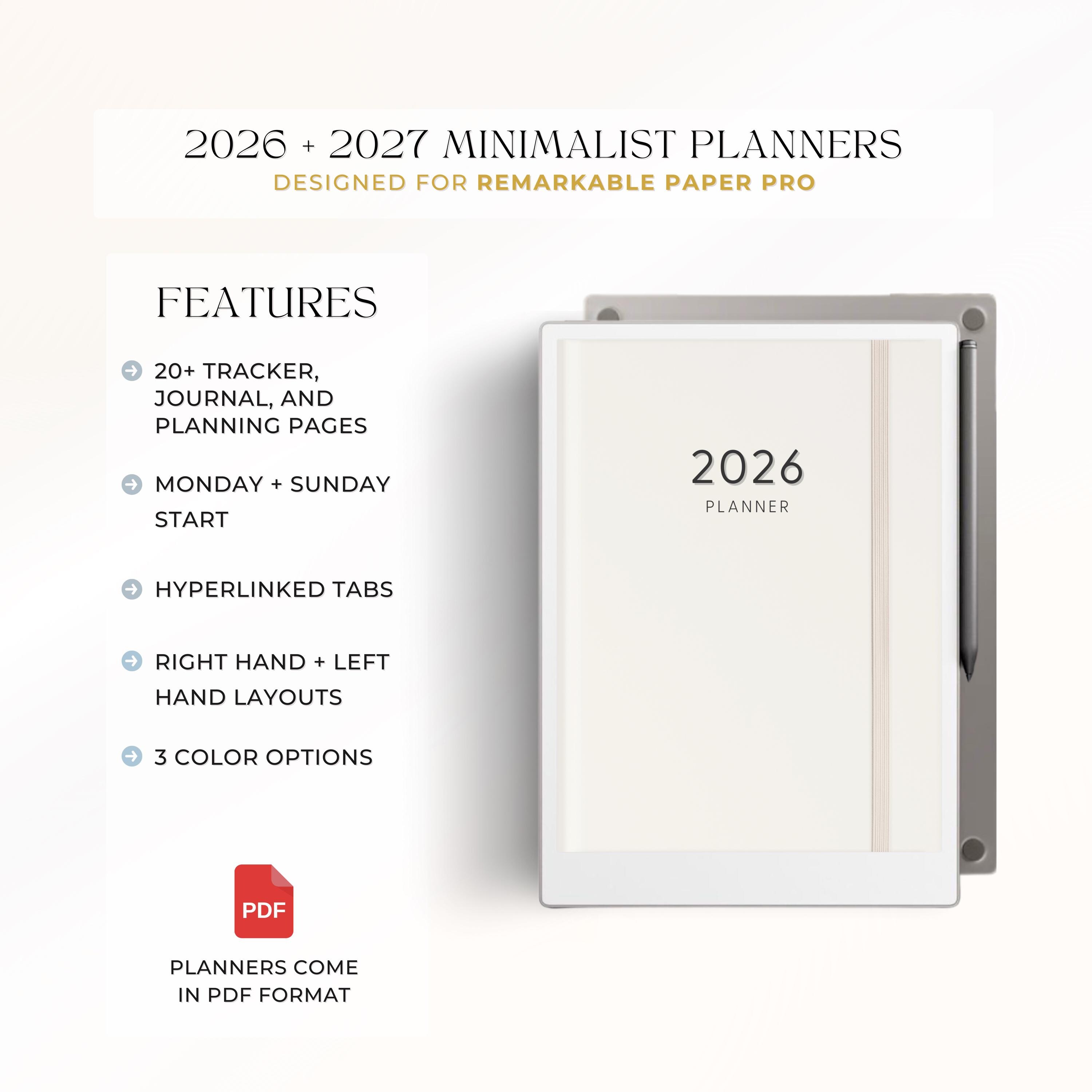2026 Minimalist Productivity Planner for Remarkable Paper Pro | 2026 ...