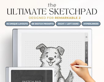 Sketchpad for reMarkable 2 | Drawing Sketchbook | Illustration Templates | Storyboard | Sketch Prompt Book | Drawing Journal | Hyperlinked