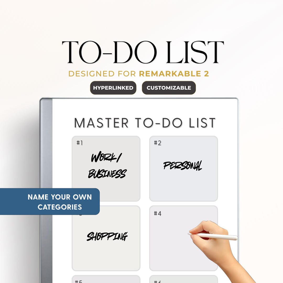 Customizable To-do List for Remarkable 2 - Etsy
