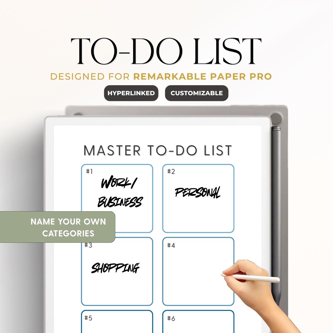 Customizable To-do List for Remarkable 2 - Etsy