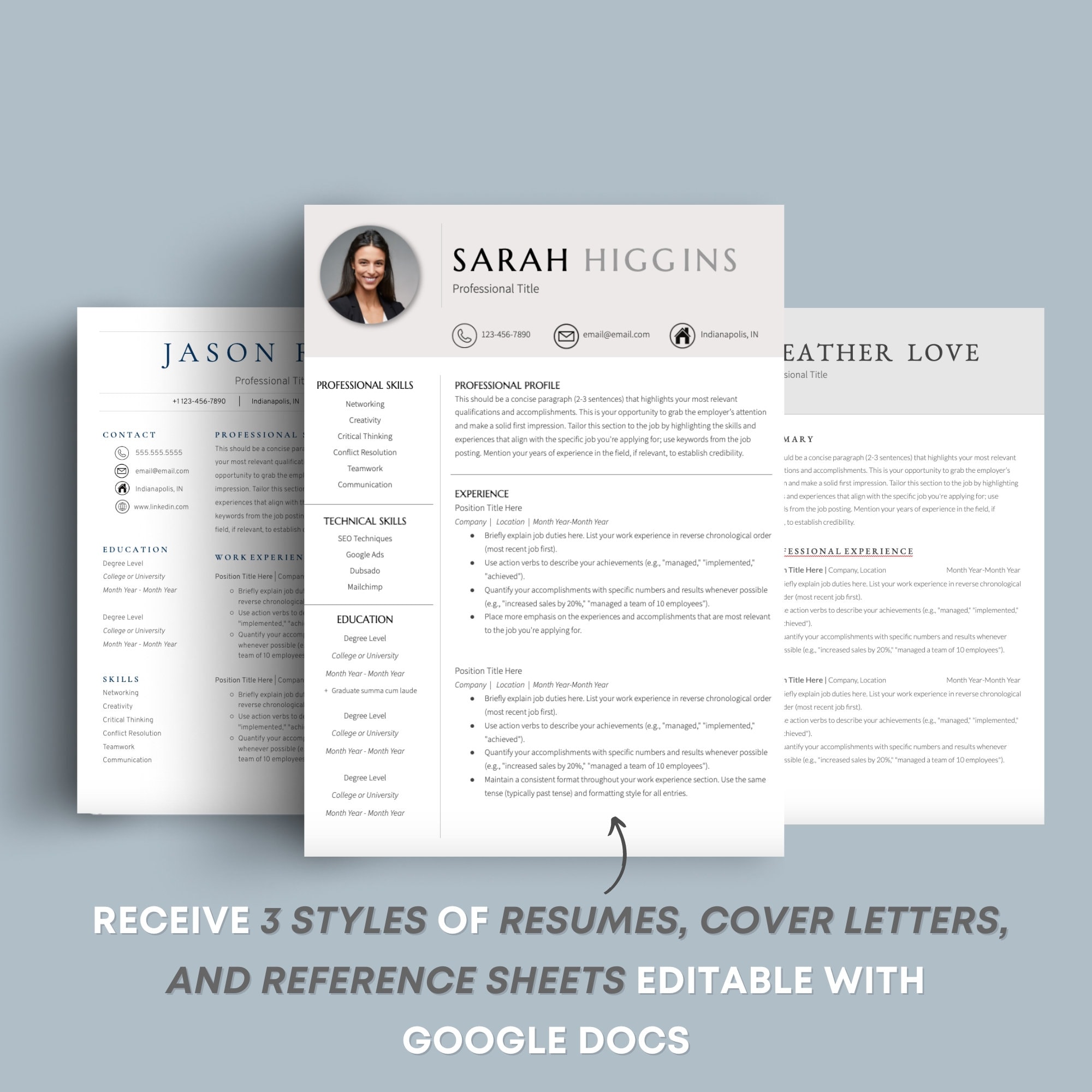 Resume Template Google Docs Cover Letter and CV Google Doc Template