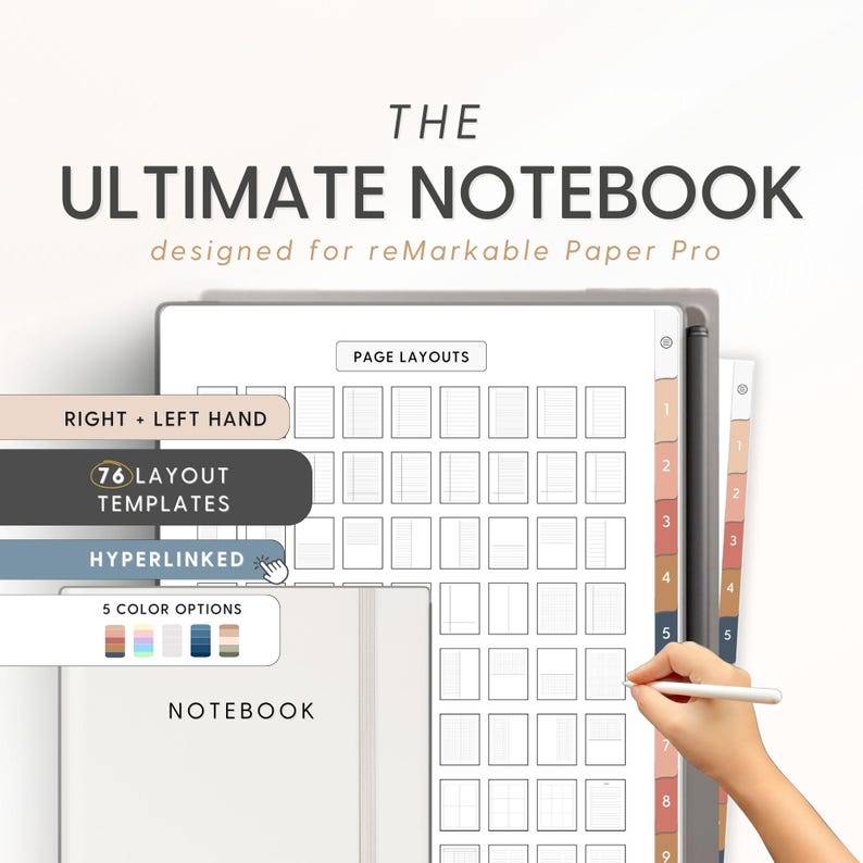 Notebook Templates for Remarkable Paper Pro | Digital Eink Notebook ...