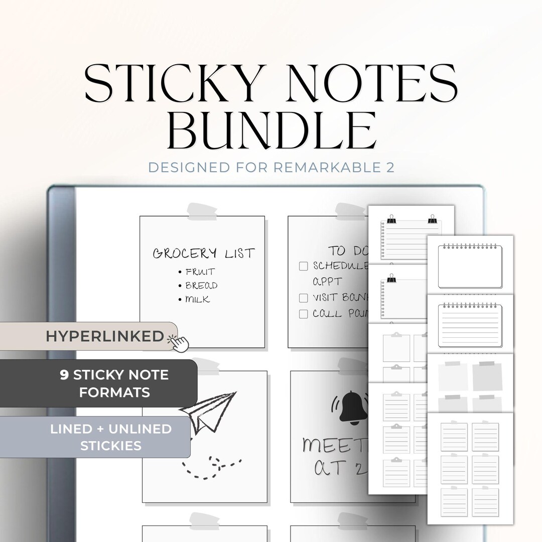 Sticky Notes Bundle for Remarkable 2 | Minimalist Note-taking Pages ...