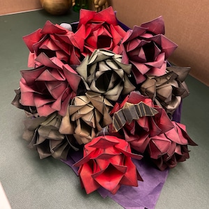 Origami Roses, Rose Bouquet, Paper Flowers