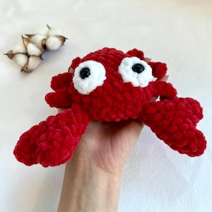 Crochet Crab Plush: Handmade Amigurumi Crab Toy, Ocean Lover Gift