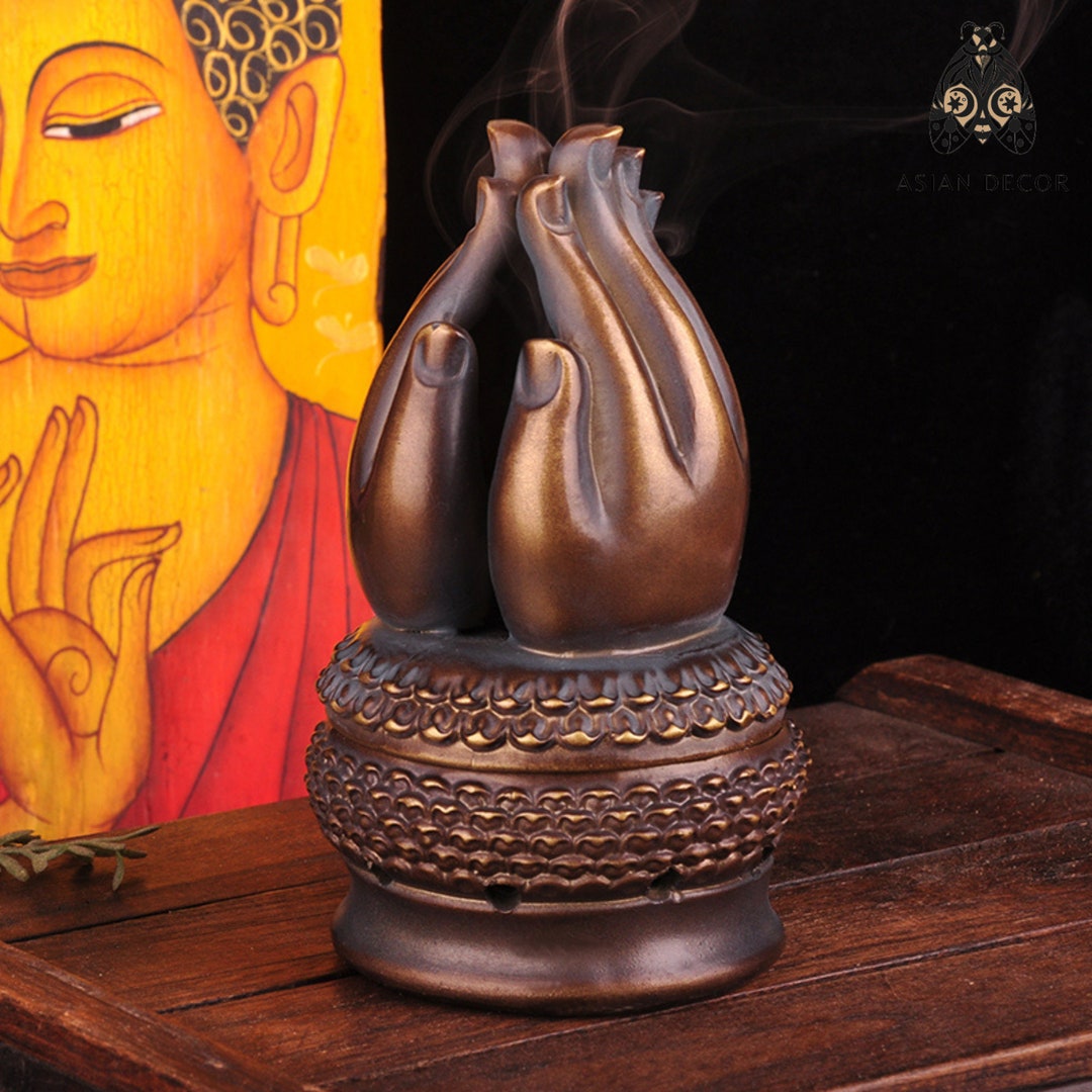 Retro Buddha Hand Candle Holder Asia, Home Decor, Handcrafted, Gift