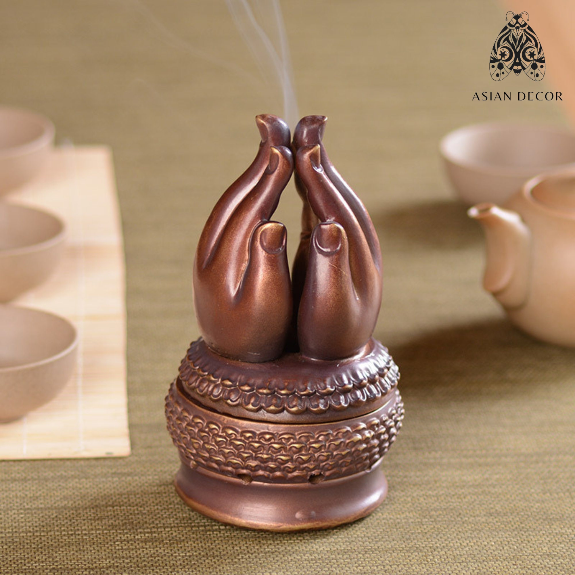 Retro Buddha Hand Candle Holder Asia, Home Decor, Handcrafted, Gift