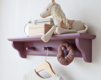 Handmade Toddler Clothing Rack with Pegs, Romantic Girl's Room Decor