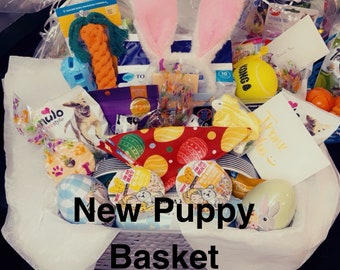 Custom FurBaby Baskets for your puppy, kitty, dog, cat, or hamster. Collars, treats, toys, outfits, supplies, food toppers, training, etc…