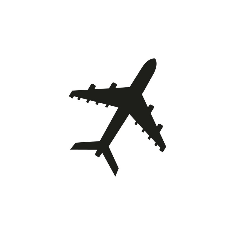K&ouml;nnte beinhalten: Schwarze Silhouette eines Flugzeugs im Flug.