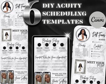 6 DIY Acuity Site - Acuity Scheduling Template makeup stylist - Canva Template - Makeup Business Website - makeup Artist - Acuity Template