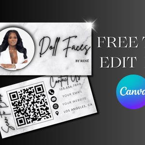 Business Card Template Makeup Artist MUA | Beauty Salon Lash Hair Makeup Nails Card Design, Canva Editable Customizeable DIY Logo