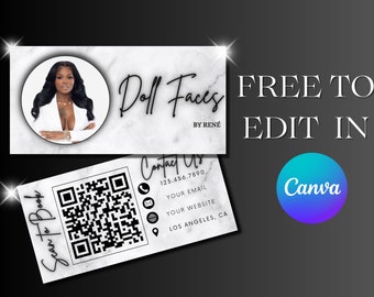Business Card Template Makeup Artist MUA | Beauty Salon Lash Hair Makeup Nails Card Design, Canva Editable Customizeable DIY Logo