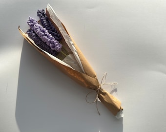 Homemade crochet lavender bouquet forever lasting gift