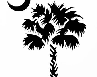 South Carolina Palm Tree Skull Stencil Durable & Reusable 7x4 Inch Free Shipping