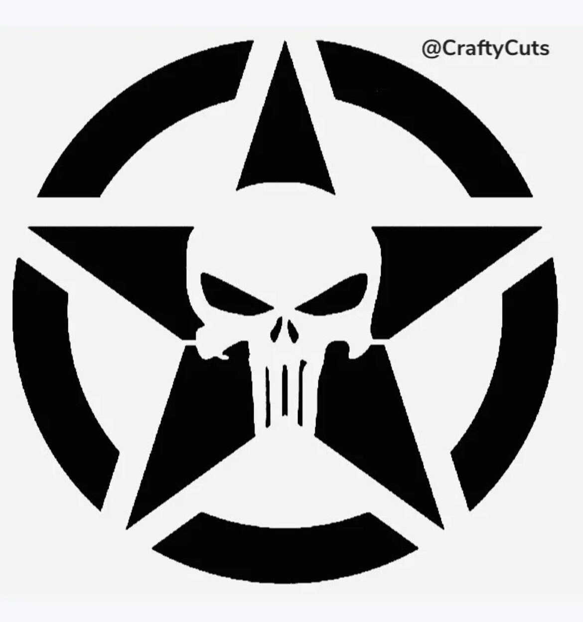 Punisher Skull Star Stencil Durable & Reusable 6x6 Inch Free Shipping ...