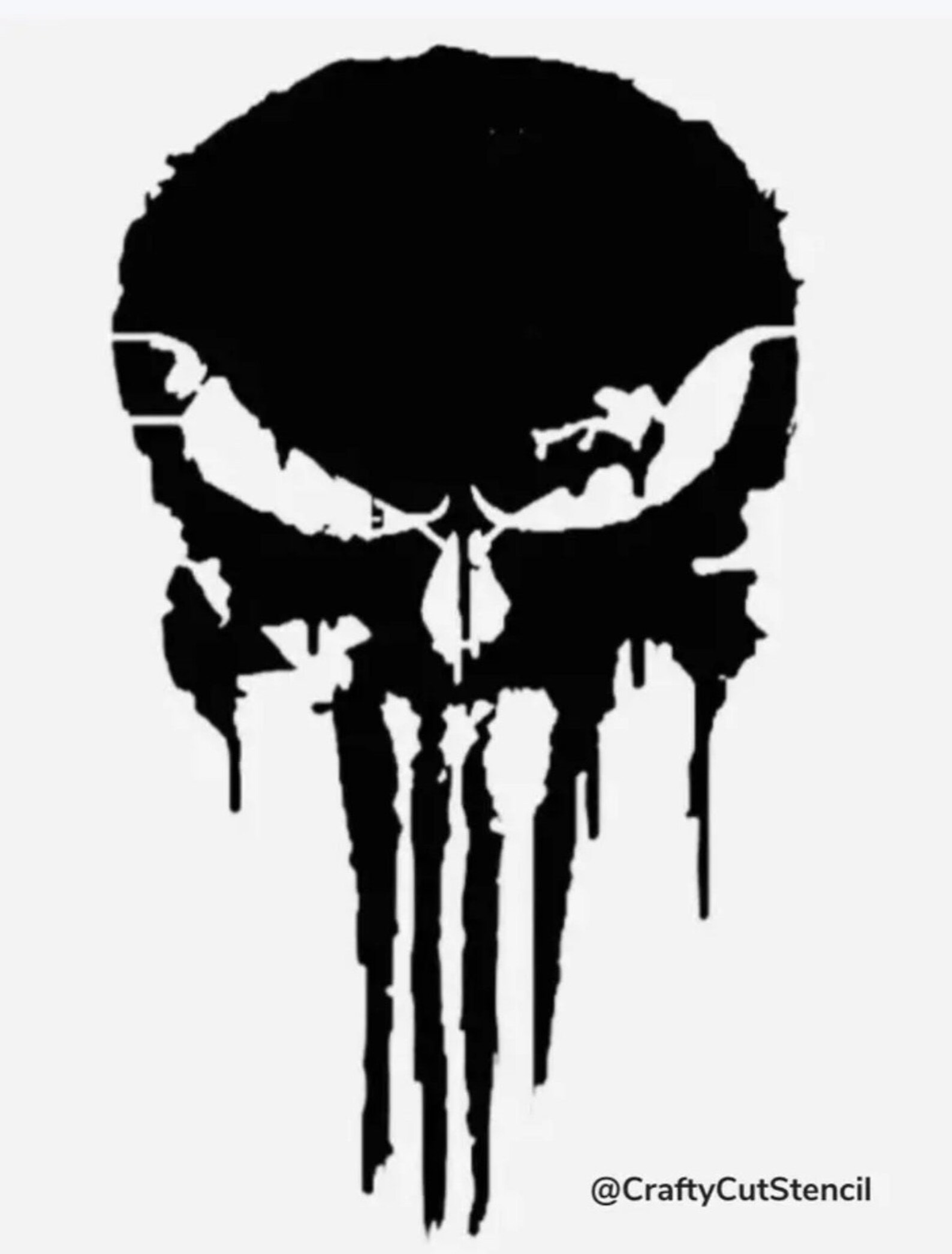 Punisher Skull Melting Patriotic Stencil Durable & Reusable 7x4 Inch ...