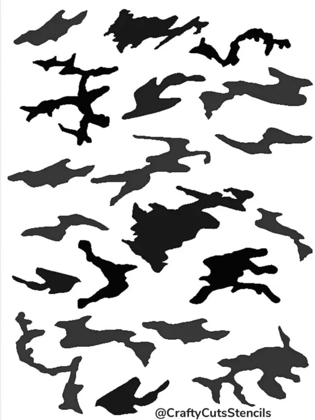 Camouflage Print Pattern Stencil Durable &amp; Reusable 7x4 Inch Free ...