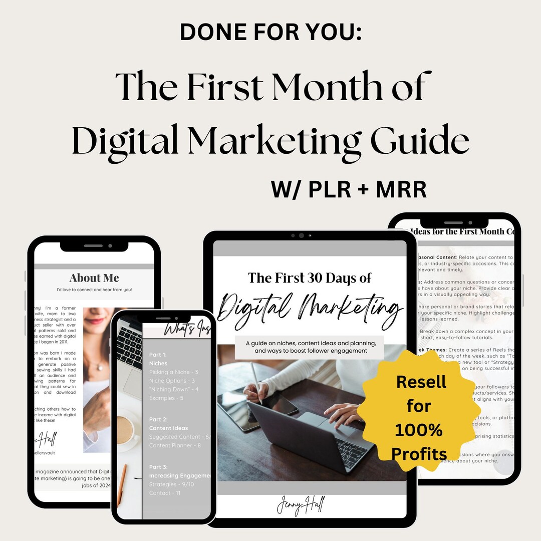 PLR MRR First 30 Days of Digital Marketing Guide Ebook, Master Resell ...
