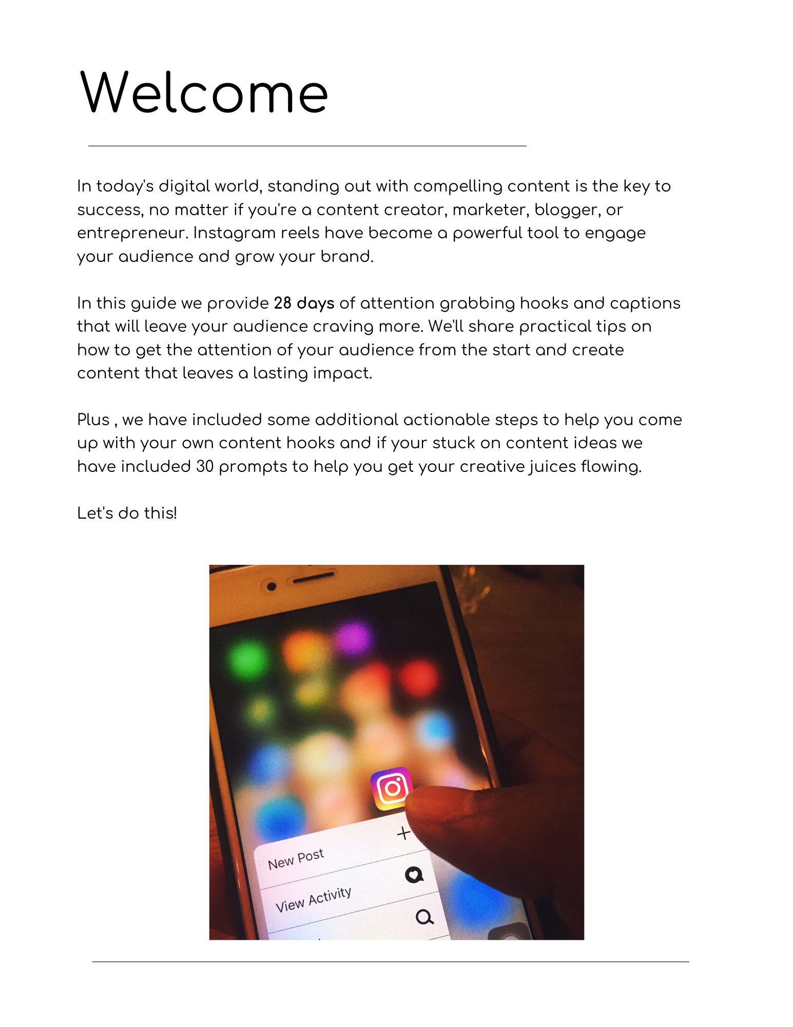 Instagram Reel Hooks and Captions, PLR, Viral Social Media Content Grow ...