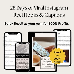 Instagram Reel Hooks and Captions, PLR, Viral Social Media Content Grow ...