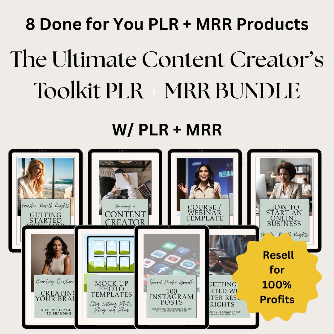 Ultimate PLR MRR Bundle Toolkit Master Resell Rights, 8 PLR Products ...