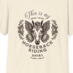 Horseback Riding T-Shirt Equestrian Tee Animal Lover Shirt Horse Gift Idea My Horse Shirt Derby Gift Horse Lover Neutral Colors Gildan 64000