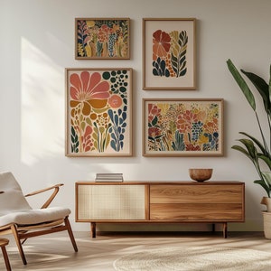 Abstract Botanical Print Boho Color Wall Art Downloadable Print Matisse Art Flower Market Poster Nordic Room Decor Muted Colors Art | 1920