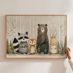 Woodland Nursery Wall Art Forest Nursery Print Woodland Nursery Decor Panoramic Decor Animal Art For Baby Room Nature Nursery Art