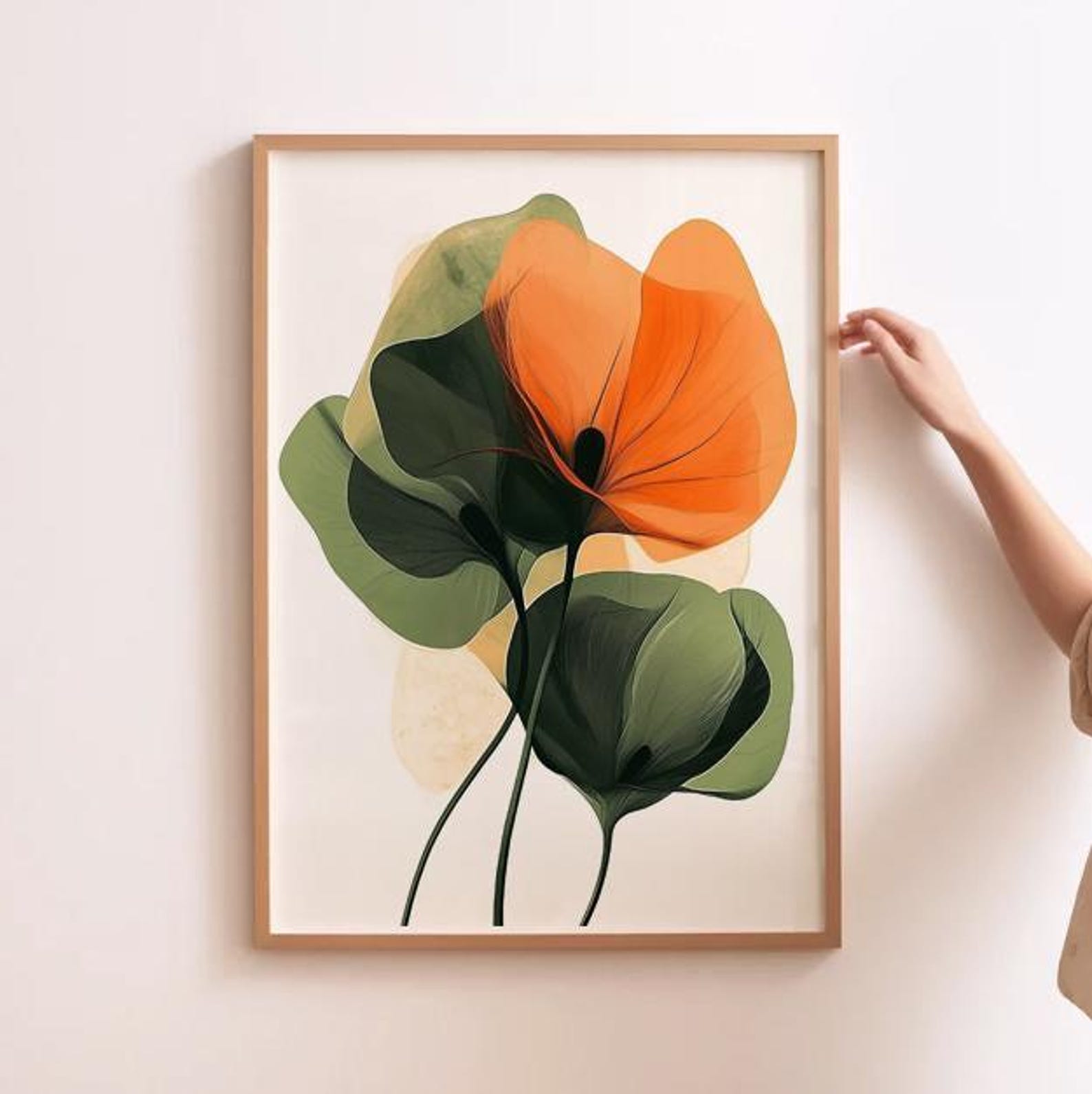 Abstract Botanical Art Floral Print Set of 2 Modern Floral Wall Art ...