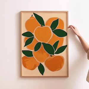 Kitchen Wall Art Citrus Poster Simple Fruit Market Print Abstract Oranges Art Print Fruit Wall Art Art For Kitchen Dining Room Art